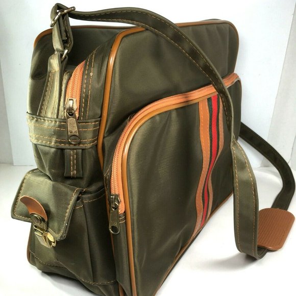Mr Roberts RARE Olive Green Carry On Travel Bag - Picture 4 of 12